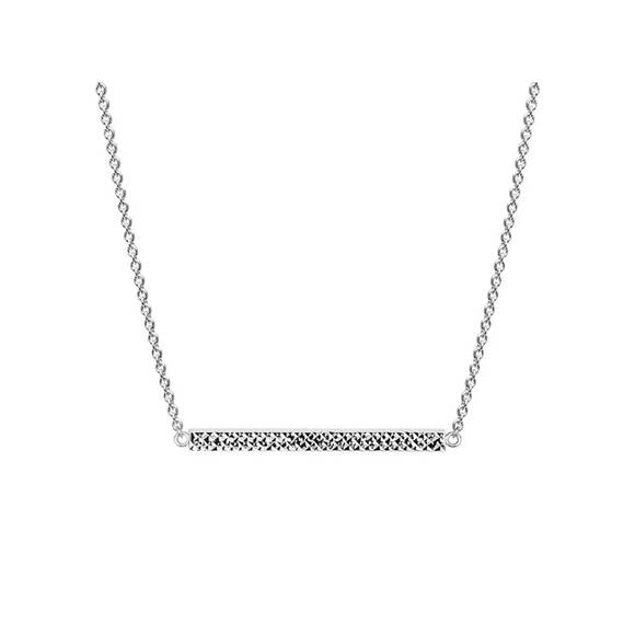 Diamond Bar Necklaces: Sylvie Rose Diamond Gold Bar Necklace  NEW GOLD & HONEY women\'s diamond cut bar necklace in silver